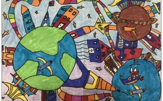 三年级科技的手工 济南市堤口路小学举办彩色的梦科技绘画手工作品展