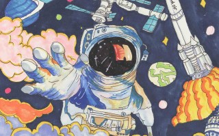 以科技为主题的画. 绘画：科技耀星河，梦想照未来｜烟台中小学生“才艺秀”作品选登